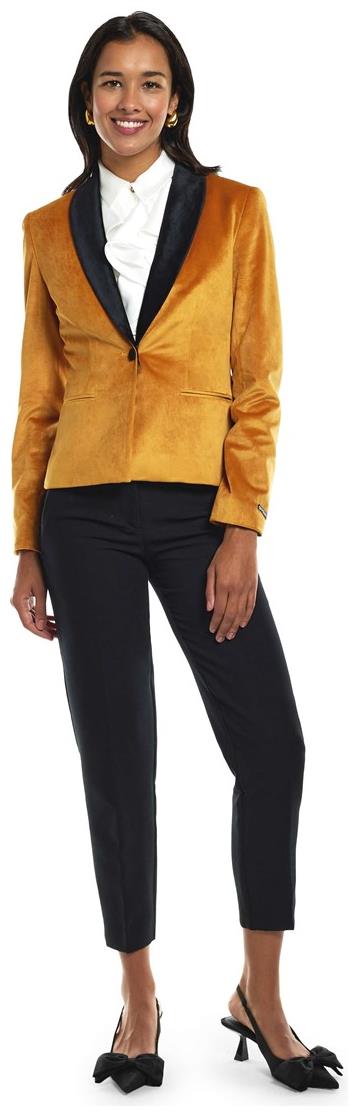 Elegant OppoSuits Deluxe Women's Gold Blazer for Holiday Parties and Formal Occasions