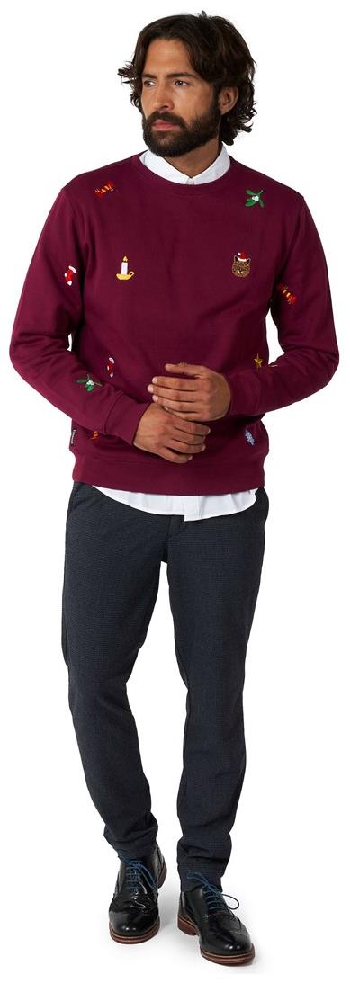 OppoSuits Deluxe Men's Sweaters X-Mas Icons - Burgundy