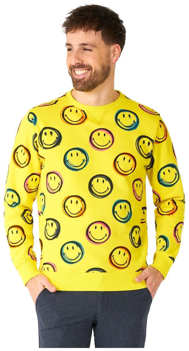 Colorful OppoSuits Men's Smiley Sweater for Parties Festivals and Casual Wear