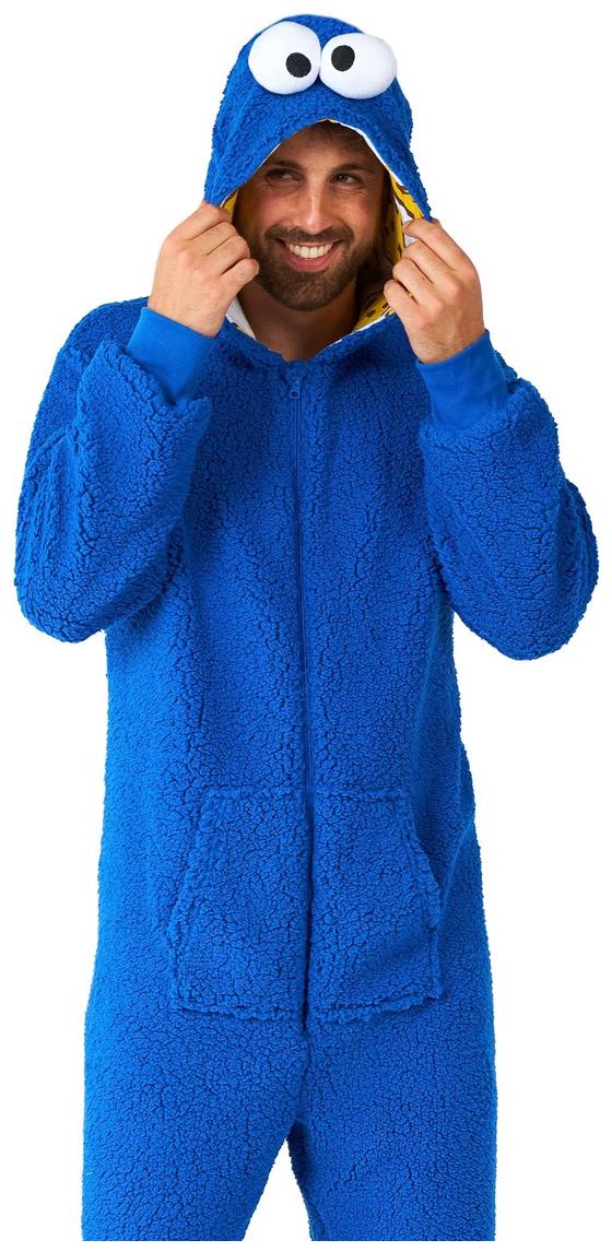 Cozy OppoSuits Cookie Monster Onesie for Fun Nights, Halloween Events, and Themed Parties