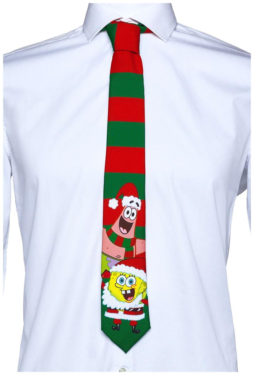 OppoSuits Men's Ties SpongebobT Tie - Christmas