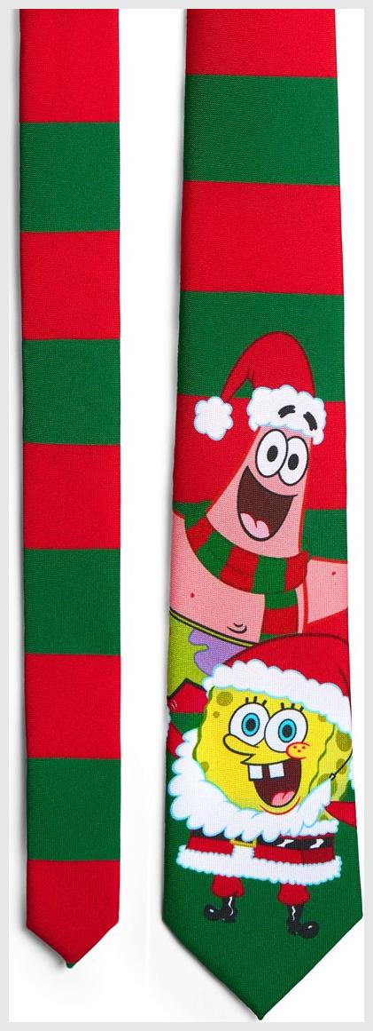 OppoSuits Men's Ties SpongebobT Tie - Christmas