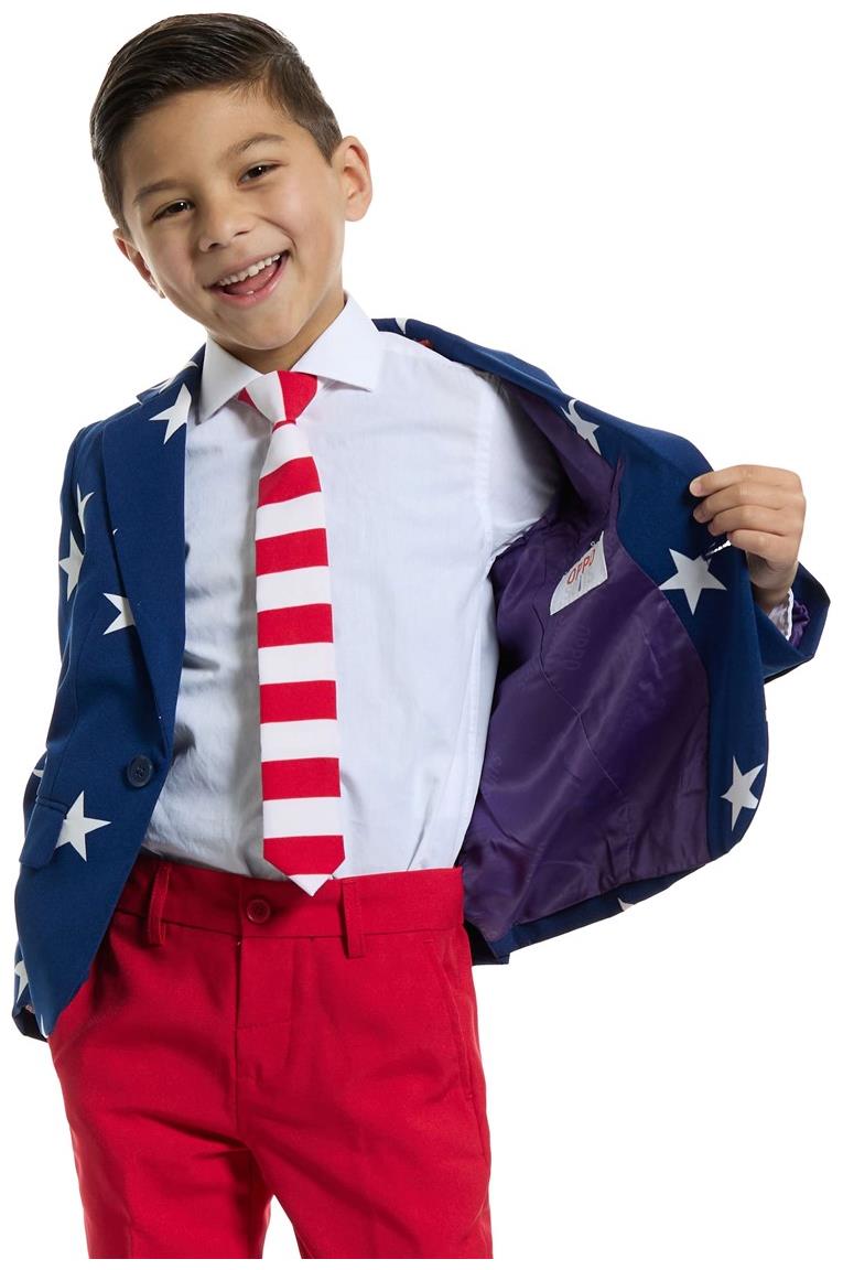 Stylish OppoSuits Boys Stars and Stripes Suit for 4th of July Dress Up Events and Patriotic Celebrations