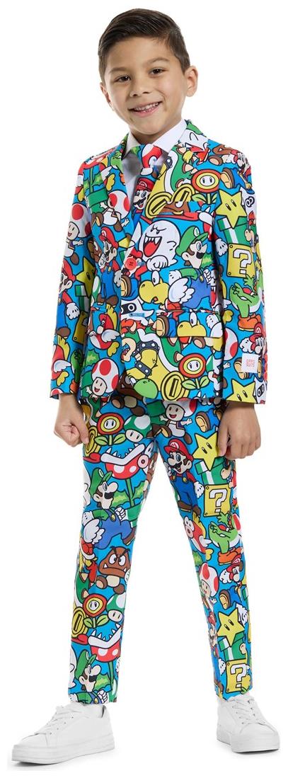 Colorful OppoSuits Super Mario Costume for Kids Halloween Parties and Dress-Up Events