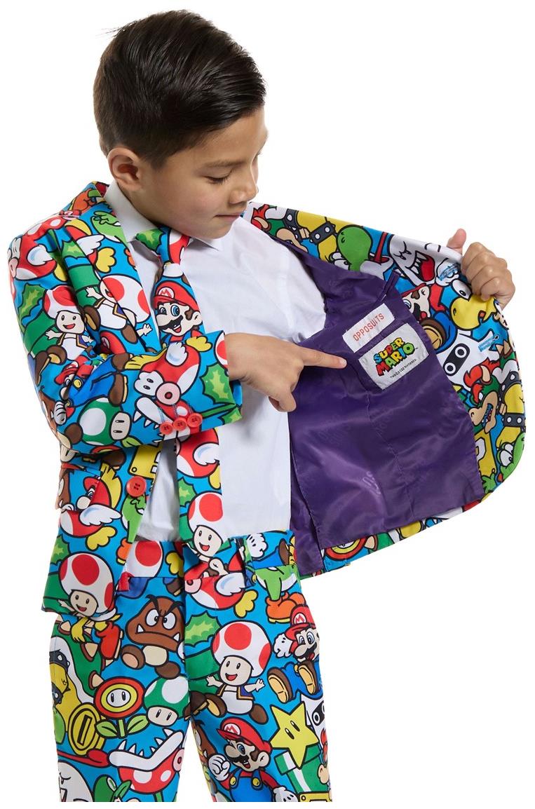 Colorful OppoSuits Super Mario Costume for Kids Halloween Parties and Dress-Up Events