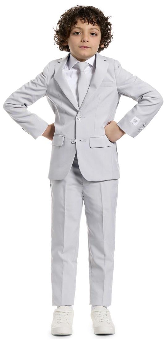 Stylish OppoSuits Boys Groovy Grey Suit for Special Occasions Birthday Parties and Family Celebrations