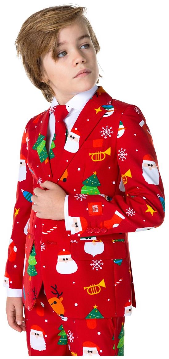 OppoSuits Boys Festivity Red Suit for Holiday Parties Christmas Celebrations and Family Gatherings