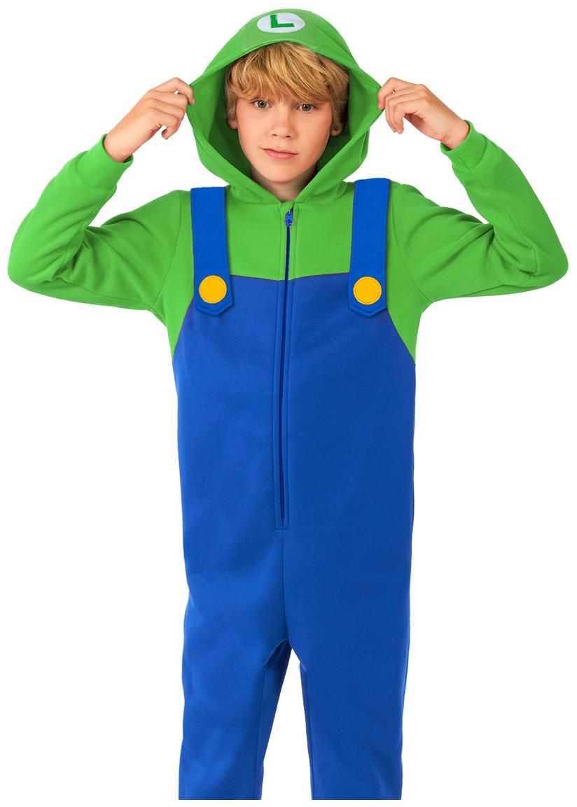 OppoSuits Kids Luigi Onesie for Gaming Sessions Movie Marathons and Cozy Home Lounging
