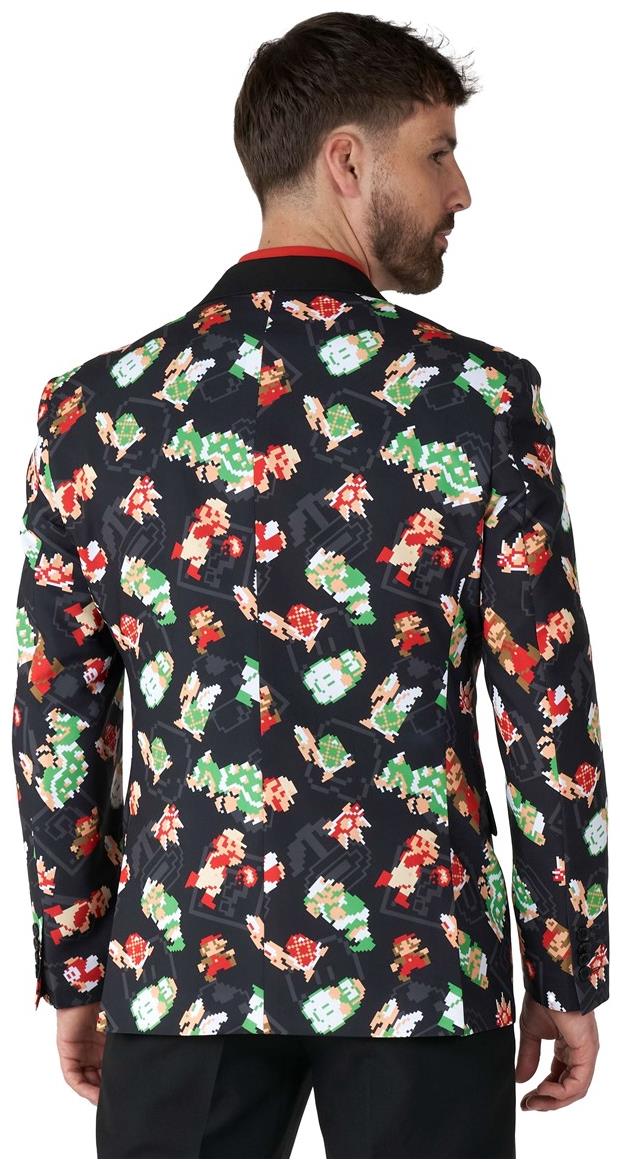 Stylish OppoSuits Super Mario Bros Blazer for Game Nights Halloween Parties and Retro-Themed Events