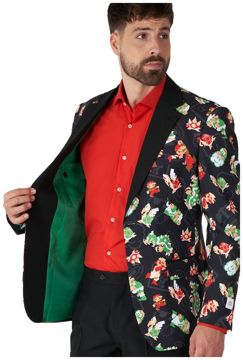 Stylish OppoSuits Super Mario Bros Blazer for Game Nights Halloween Parties and Retro-Themed Events