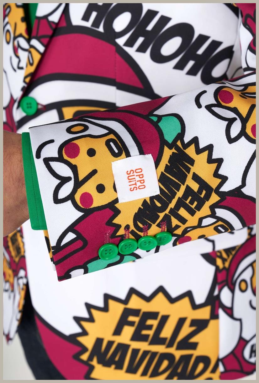 Stylish OppoSuits Men Blazer Cool Claus for Christmas Parties and Holiday Celebrations