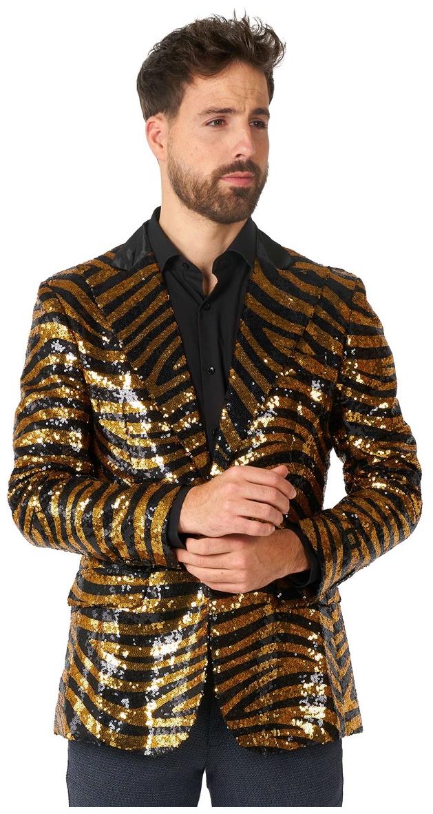 Shiny OppoSuits Tiger Royale Blazer for Parties Events and Dancefloor Fun