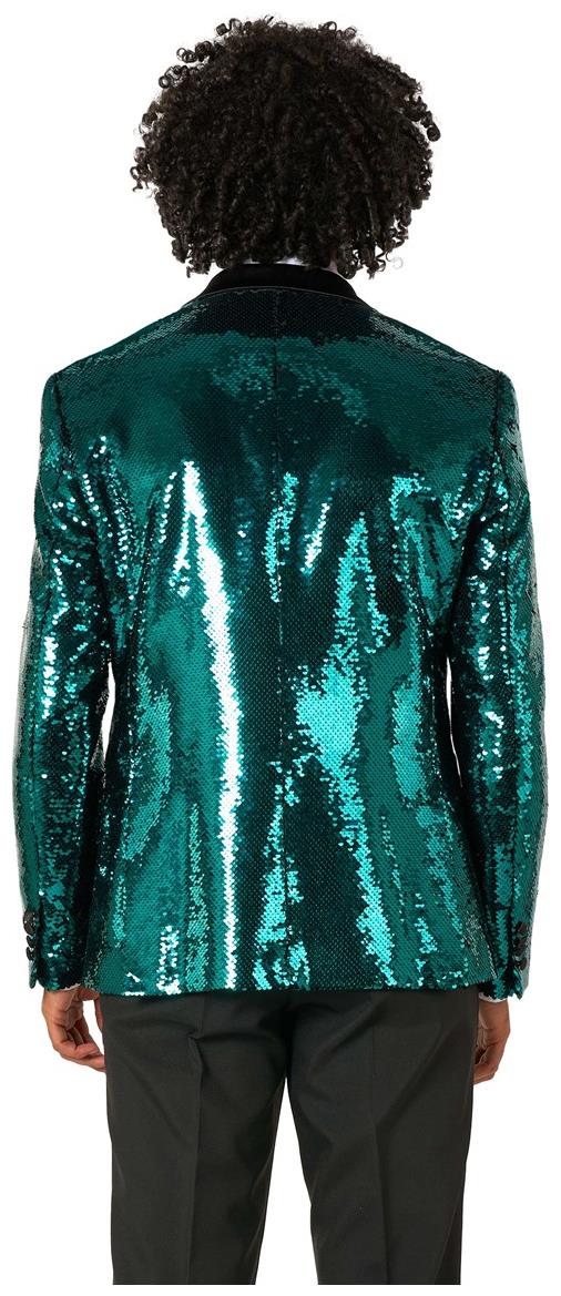 OppoSuits Men's Blazers Terrific Teal Sequins