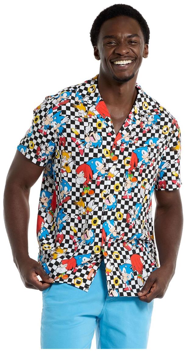 Stylish OppoSuits Men's Hawaiian Shirts Sonic Retro Rings for Summer Parties and Sonic Fan Events