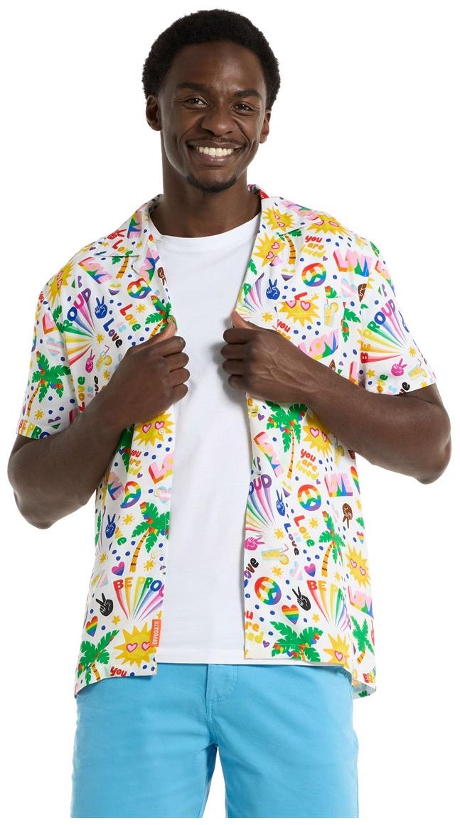 Vibrant OppoSuits Men's Hawaiian Shirts Tropic Pride for Summer Parties and Beach Vacations