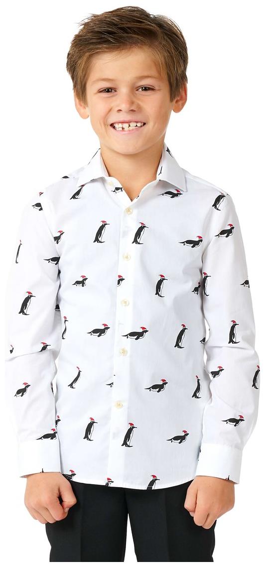 OppoSuits Boys Christmas Penguin Shirt for Holiday Parties and Festive Celebrations