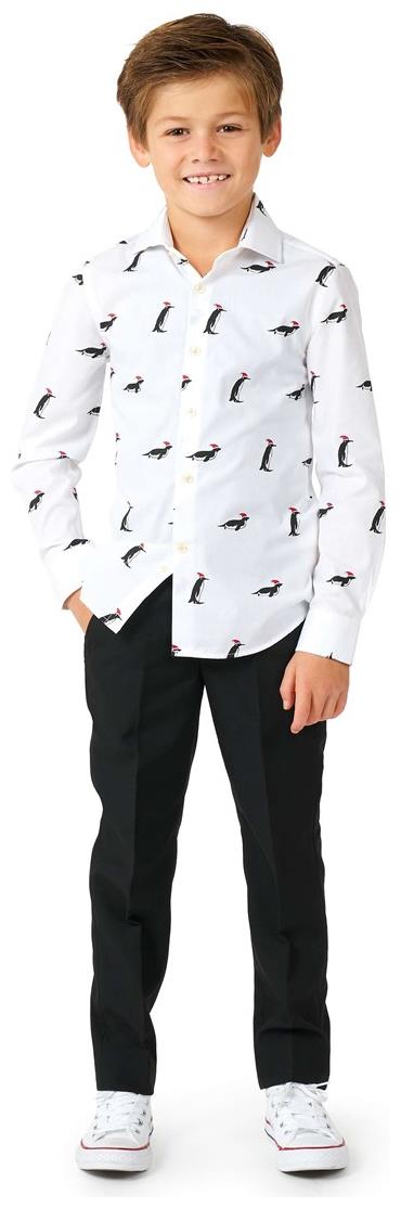 OppoSuits Boys Christmas Penguin Shirt for Holiday Parties and Festive Celebrations