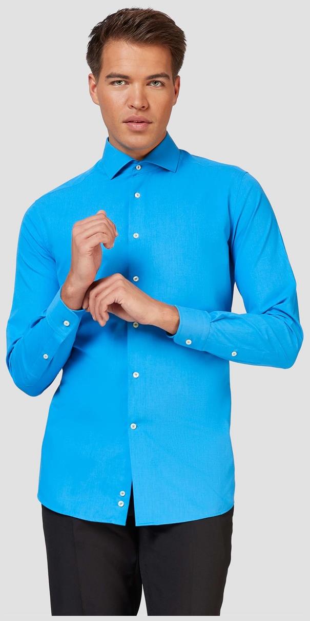 Stylish OppoSuits Men's Blue Steel Shirt for Parties Dances and Everyday Wear