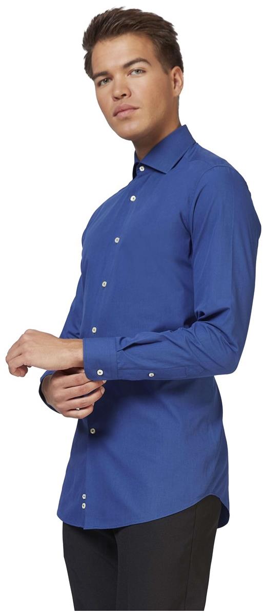 Stylish OppoSuits Men's Shirt LS Navy Royale for Office Parties and Holiday Events