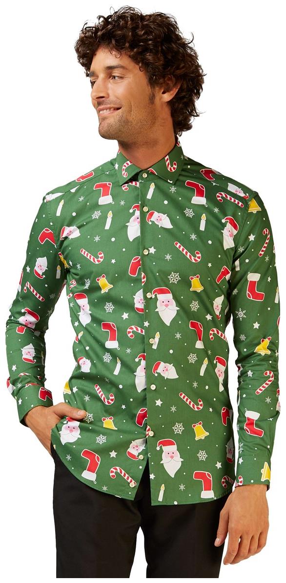 OppoSuits Men's Shirts SHIRT LS Santaboss