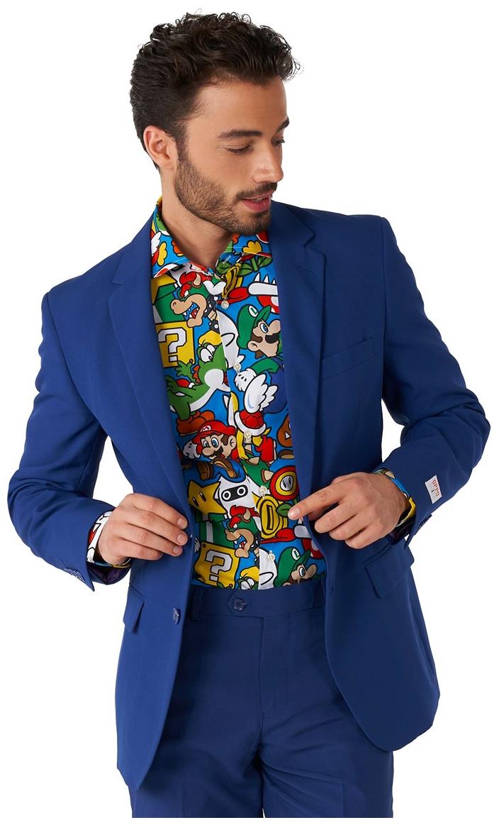 OppoSuits Men's Shirts SHIRT LS Super MarioT