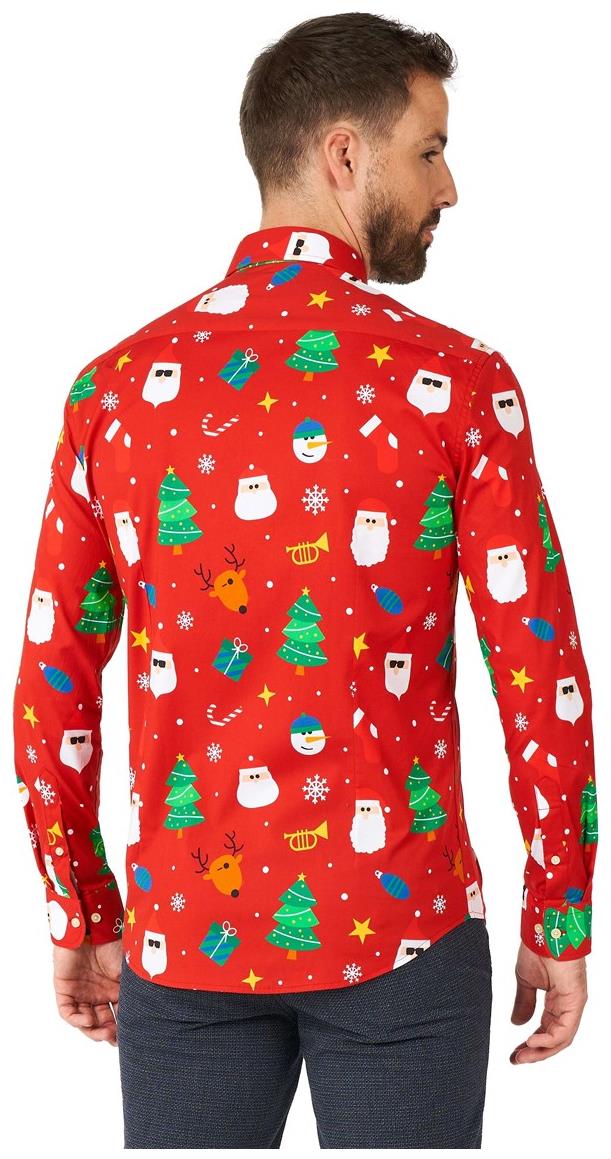 OppoSuits Men's Shirts SHIRT LS Festivity Red