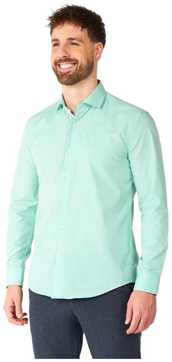 OppoSuits Magic Mint Long Sleeve Shirt for Stylish Men Fashion Events and Casual Wear