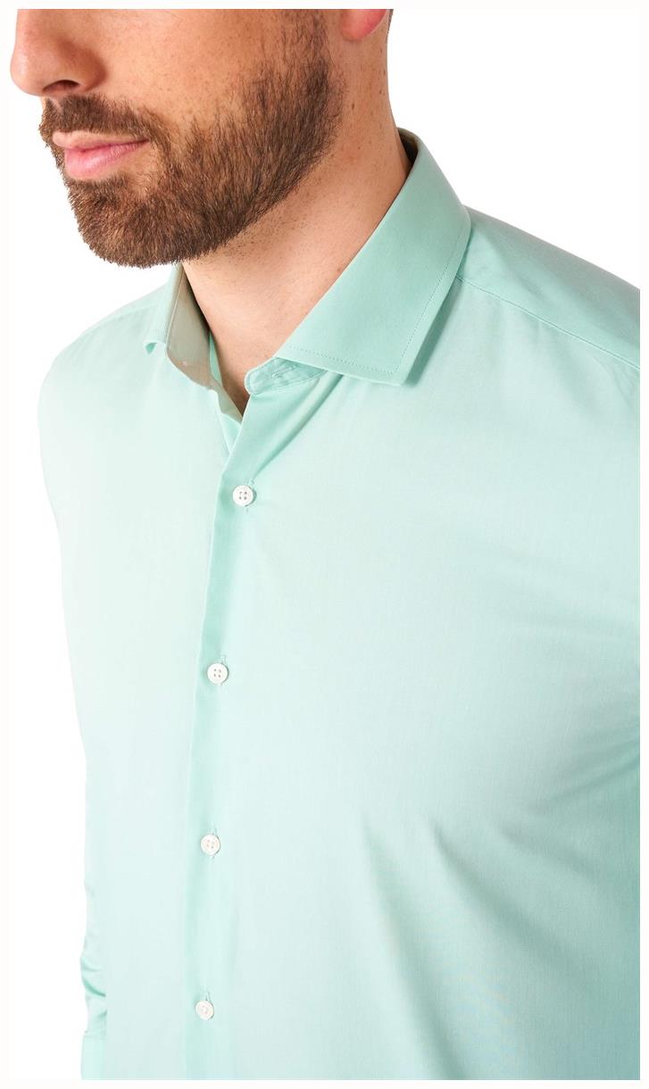 OppoSuits Magic Mint Long Sleeve Shirt for Stylish Men Fashion Events and Casual Wear