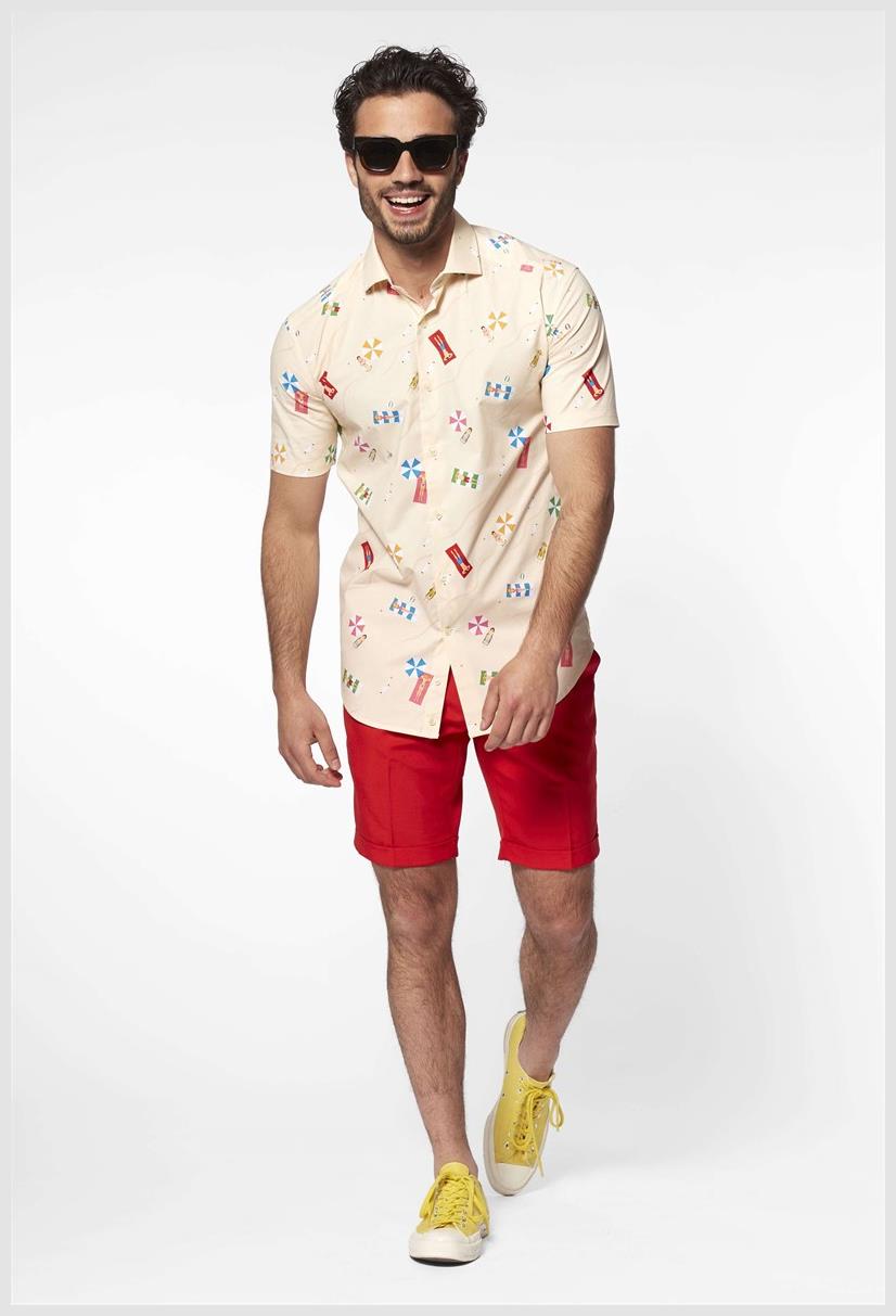 OppoSuits Men's Summer Shirts SHIRT Short Sleeve Beach Life
