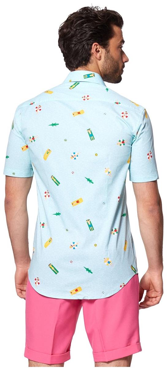 OppoSuits Men's Summer Shirts SHIRT Short Sleeve Pool Life