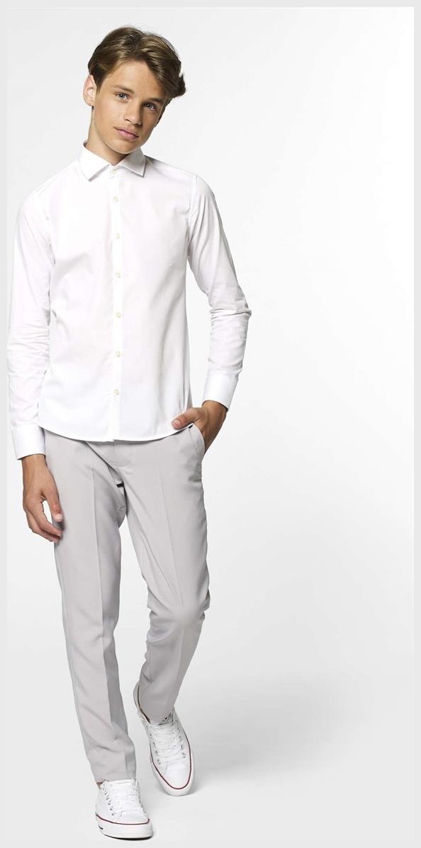 Stylish OppoSuits Teen Boys' Long Sleeve White Shirt for Smart-Casual Events and Holiday Parties