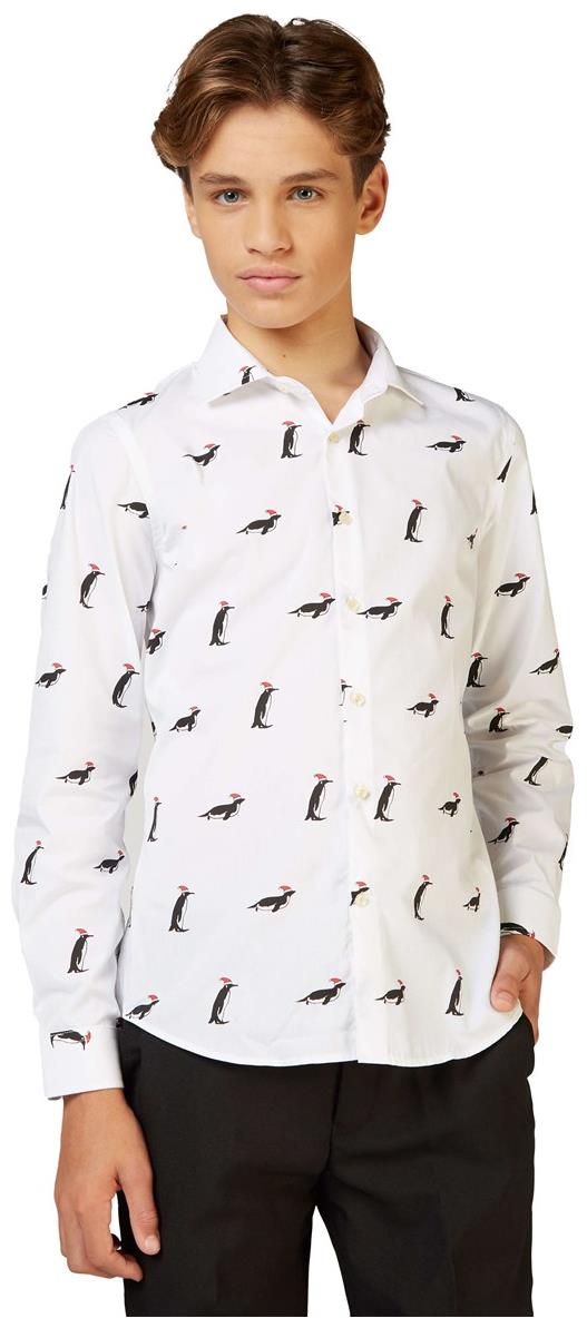 OppoSuits Christmas Penguins Shirt for Teen Boys for Holiday Celebrations and Festive Gatherings