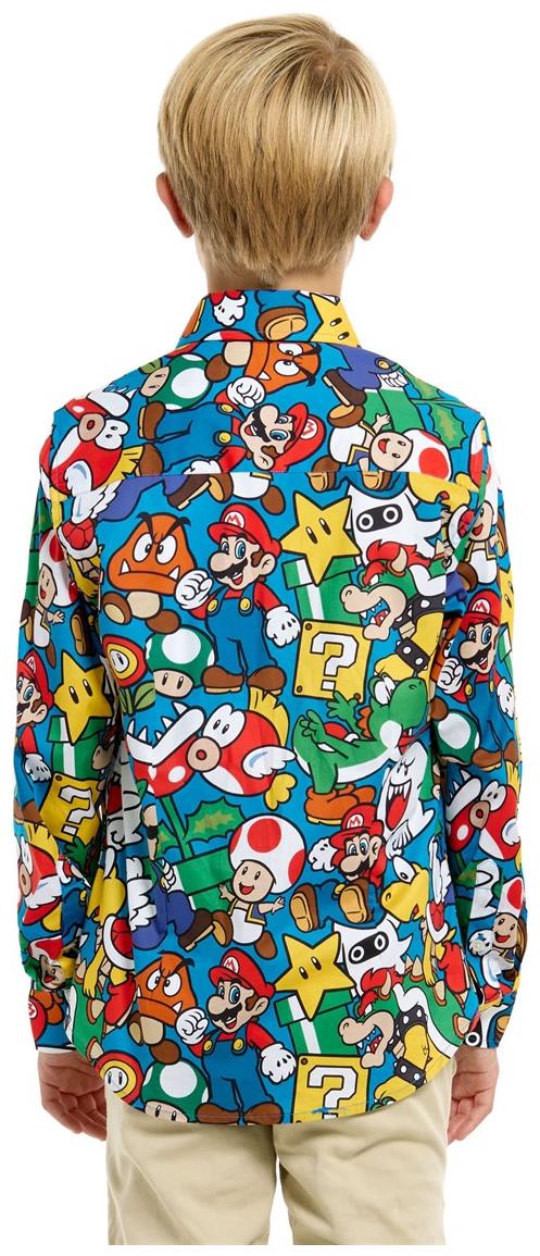 Colorful Super Mario Long Sleeve Shirt for Teen Boys Halloween Parties and Comic Con Events