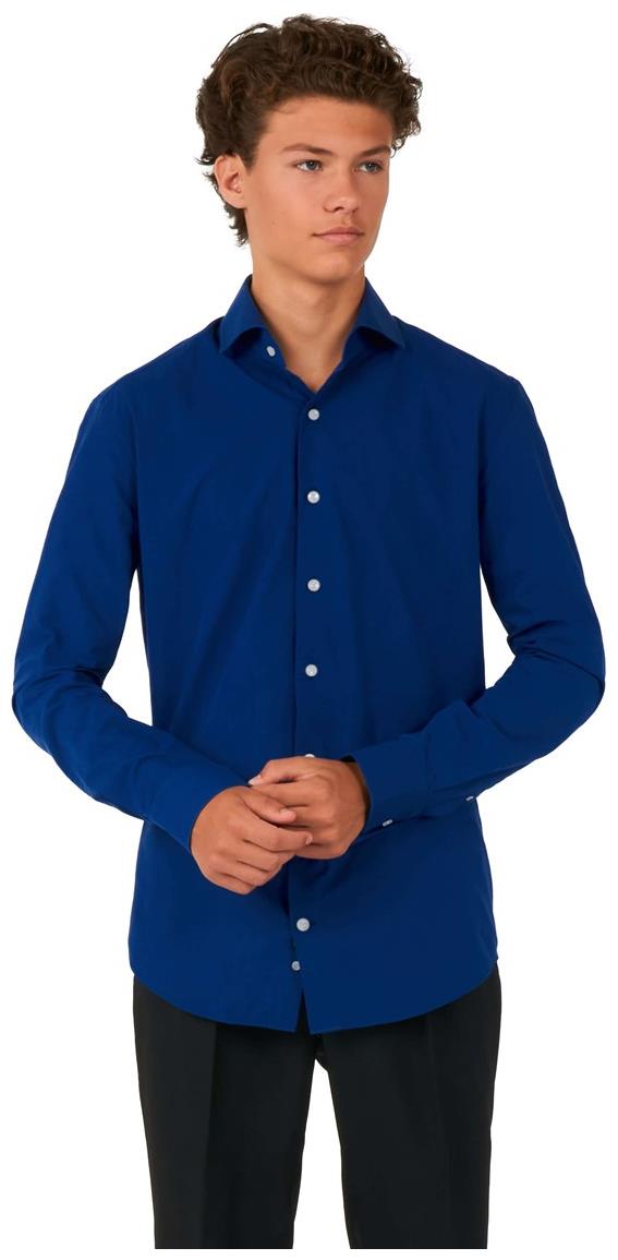 Stylish OppoSuits Teen Boys Shirt LS Navy Royale for Formal Events Weddings and Celebrations