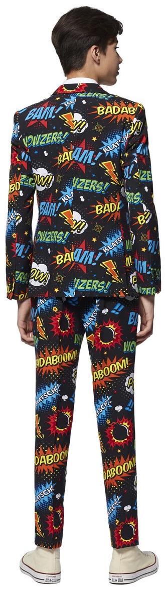 Comic Book Themed OppoSuits Badaboom Suit for Teen Boys Halloween Parties and Special Events