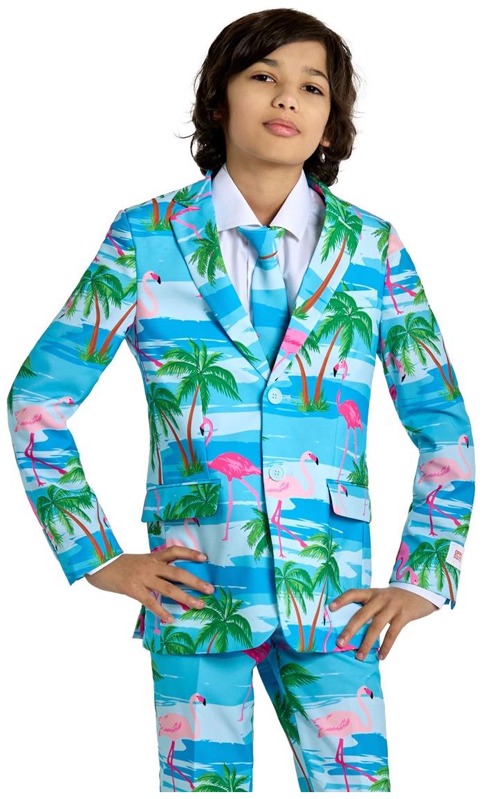 Fun Colorful Flamingo Suit for Teen Boys for Poolside Parties Proms and Weddings