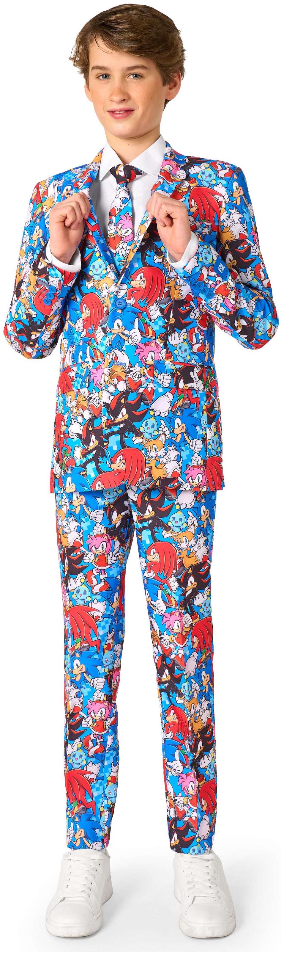 OppoSuits Sonic the Hedgehog Teen Boys Suit for Halloween Costume Parties and Superhero Events