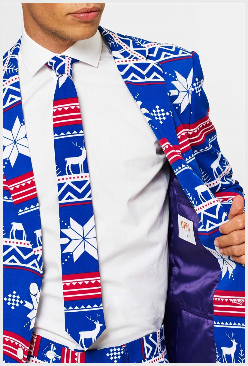 OppoSuits Men's The Rudolph Suit for Festive Holiday Parties Family Gatherings and Cosplay Events