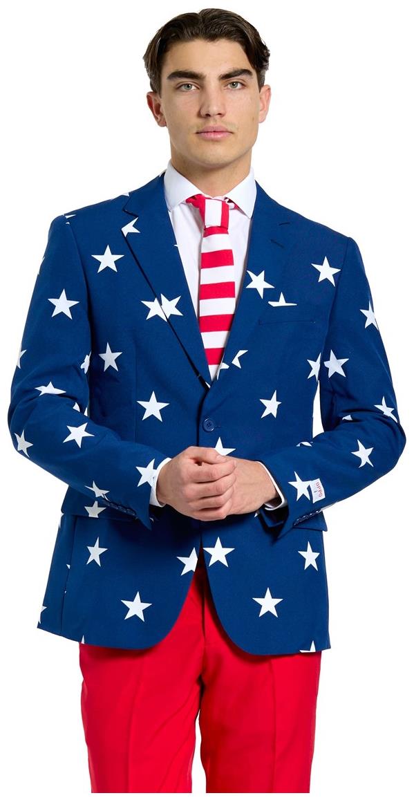 OppoSuits Stars and Stripes Suit for Patriotic Events and Holiday Celebrations