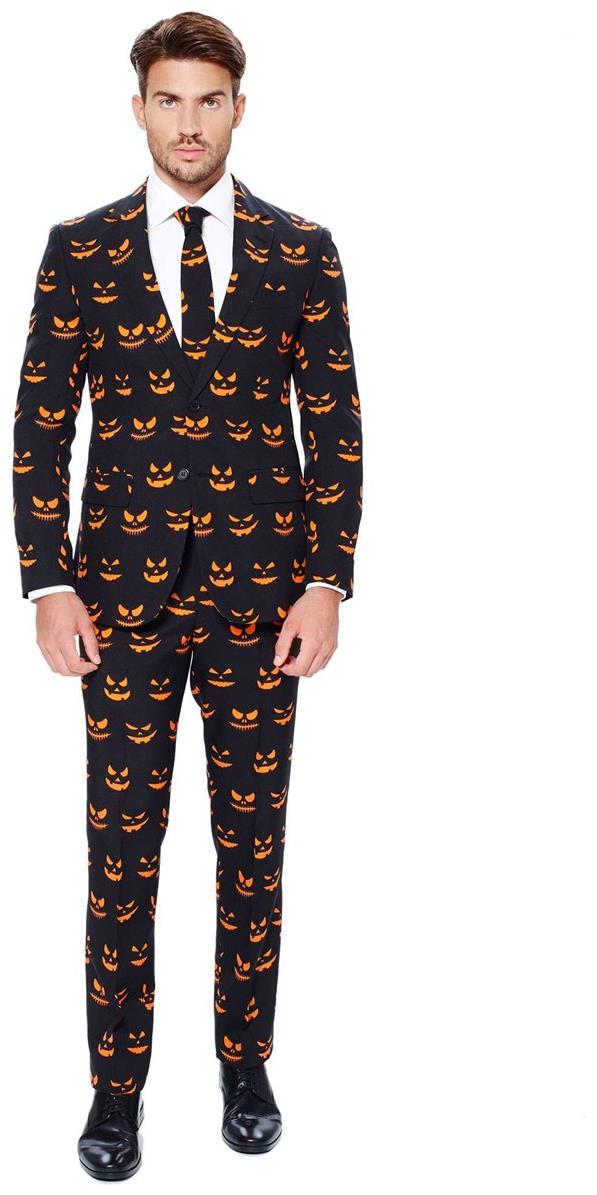 OppoSuits Men's Spooky Black Suit for Halloween Parties and Costume Events