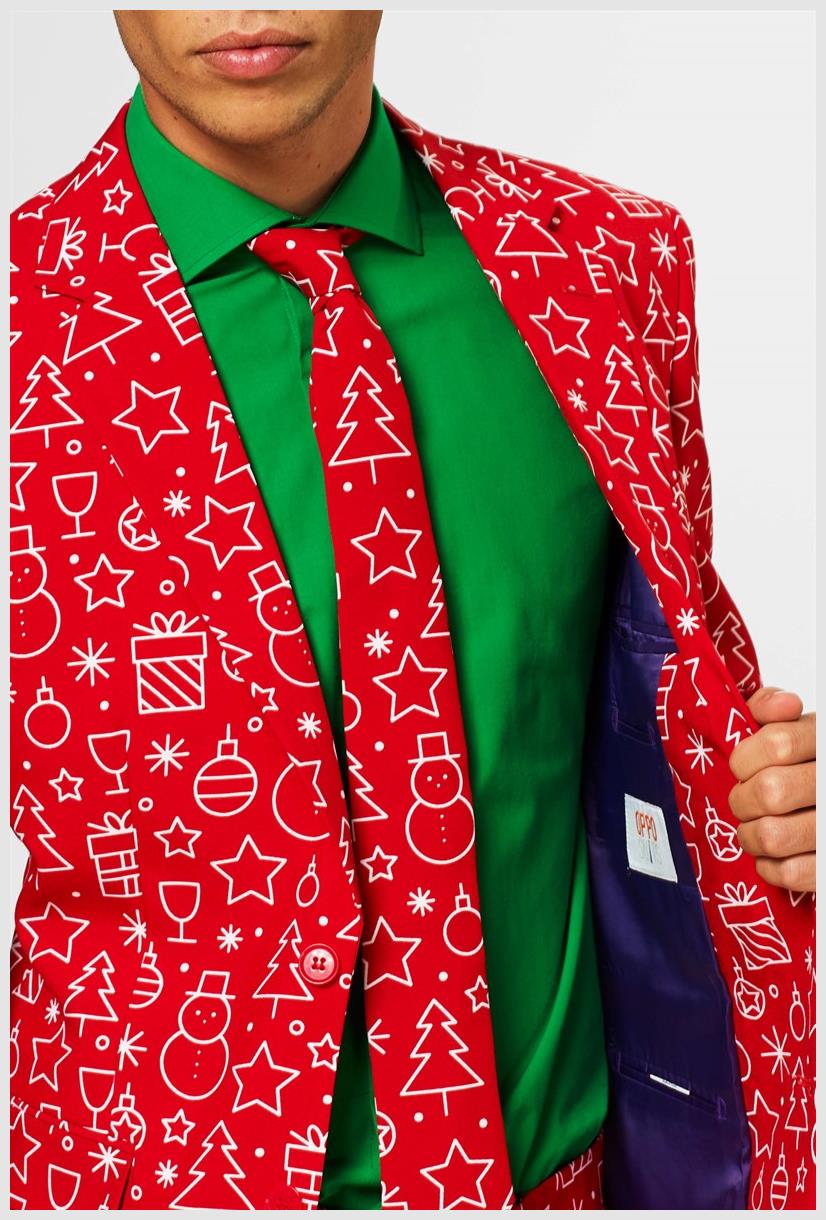 Stylish OppoSuits Men's Iconicool Suit for Christmas Parties and Holiday Celebrations