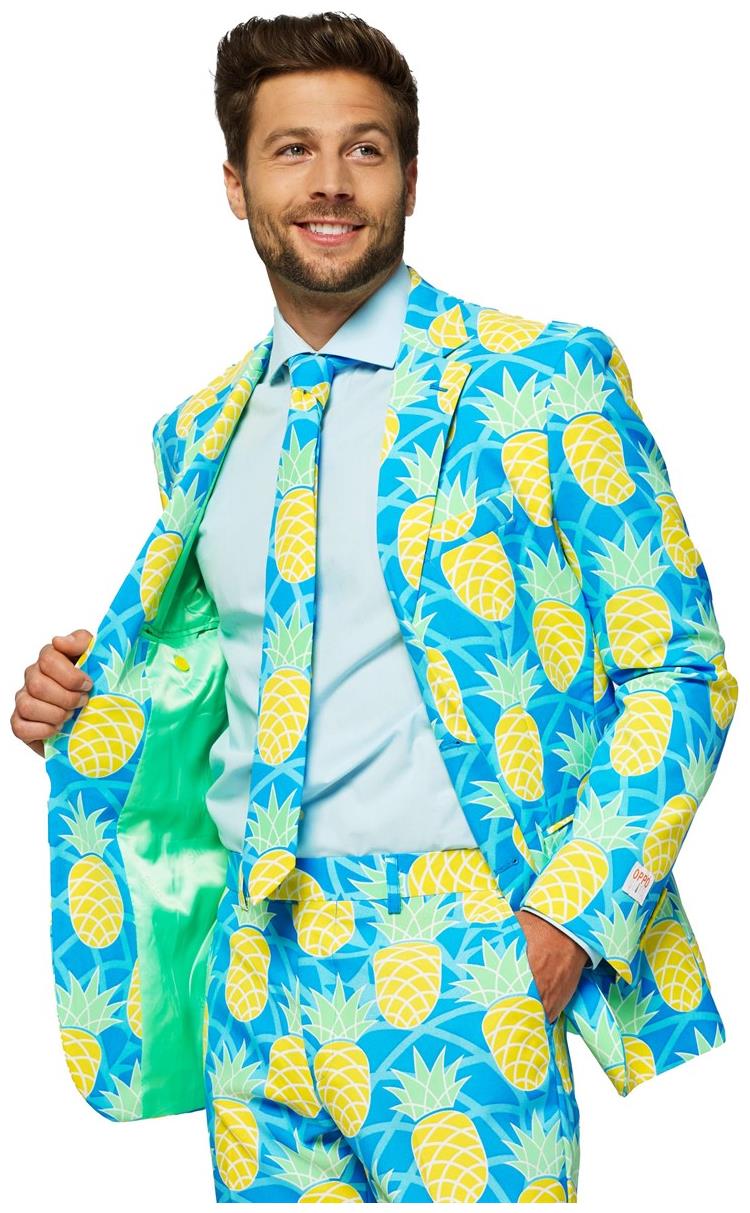 Vibrant OppoSuits Men's Shineapple Suit for Tropical Parties Events and Fun Celebrations