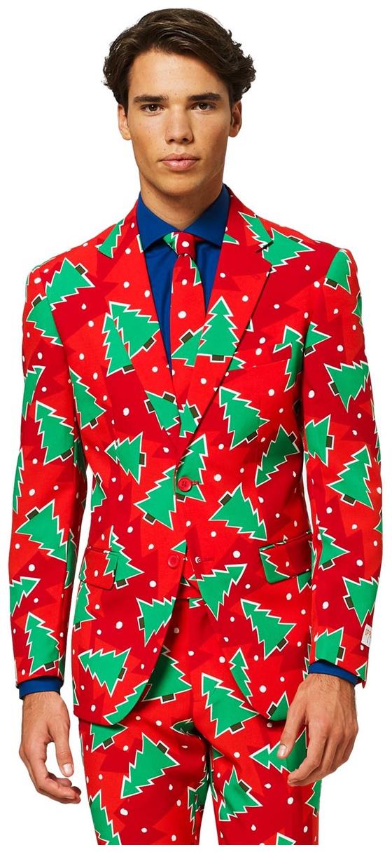 Festive OppoSuits Men's Suit Fine Pine for Holiday Celebrations Parties and Christmas Events
