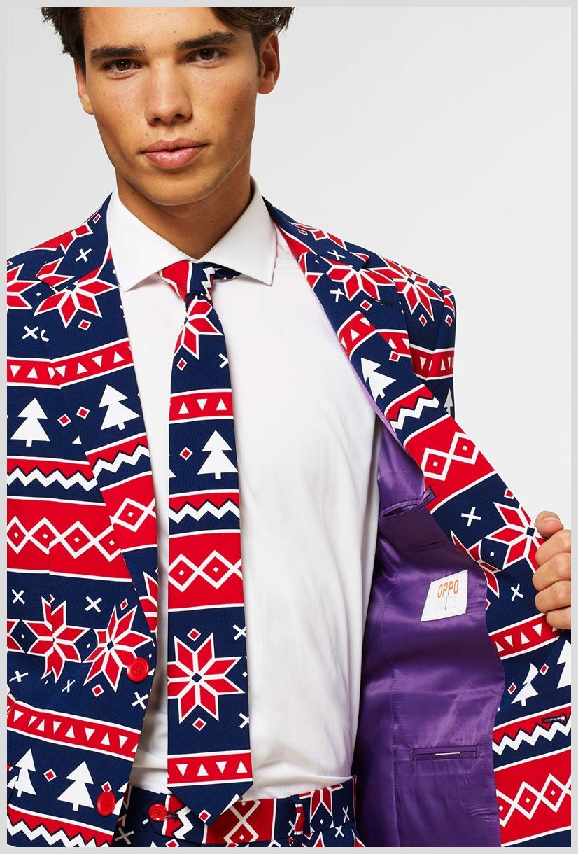OppoSuits Nordic Noel Suit for Christmas Parties Holiday Events and Festive Celebrations