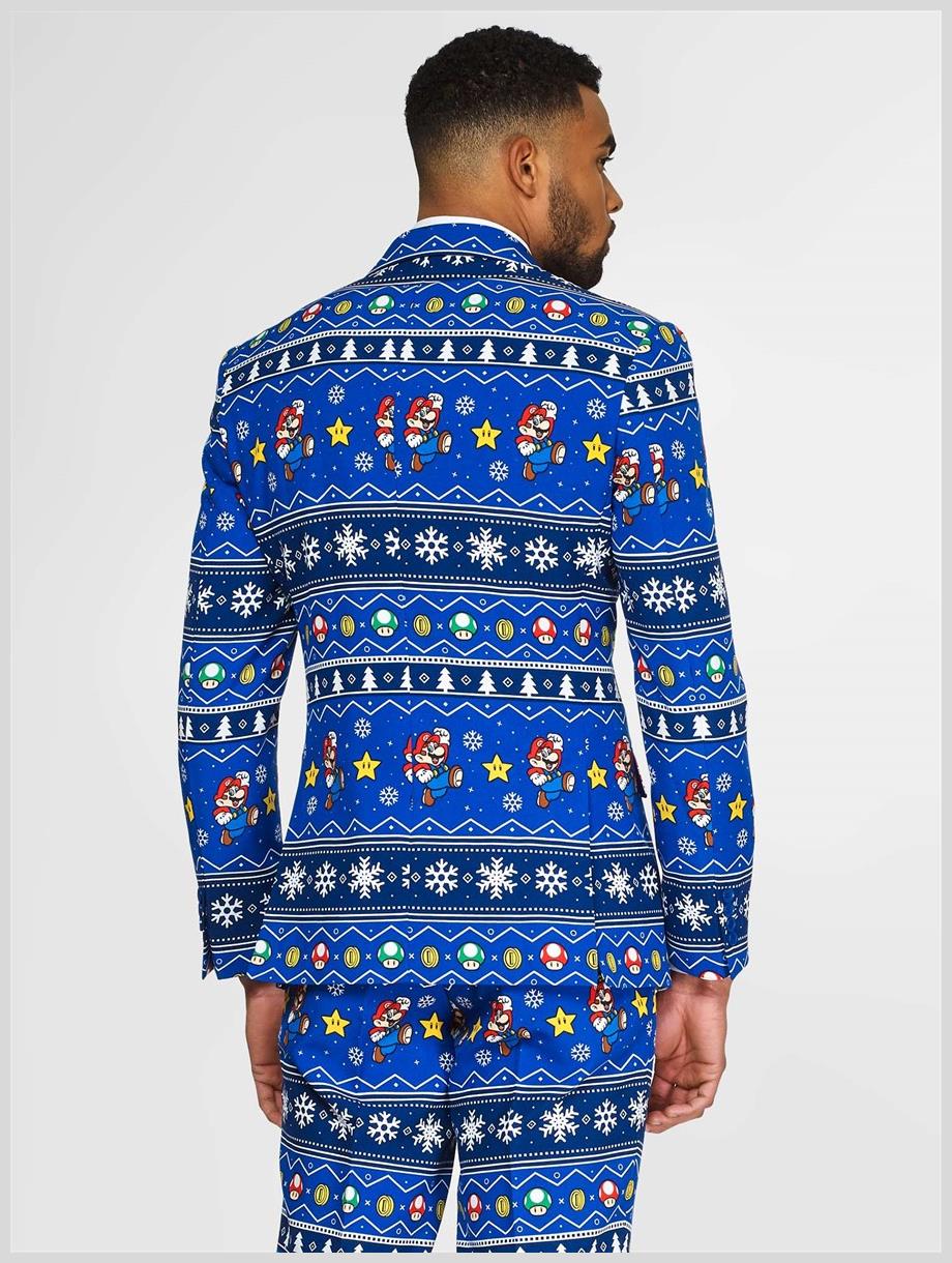 Officially Licensed OppoSuits Merry Mario Suit for Holiday Parties and Themed Events