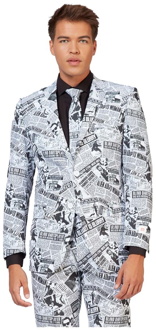 Stylish OppoSuits Men's Textile Telegraph Suit for Halloween Parties Events and Festive Celebrations