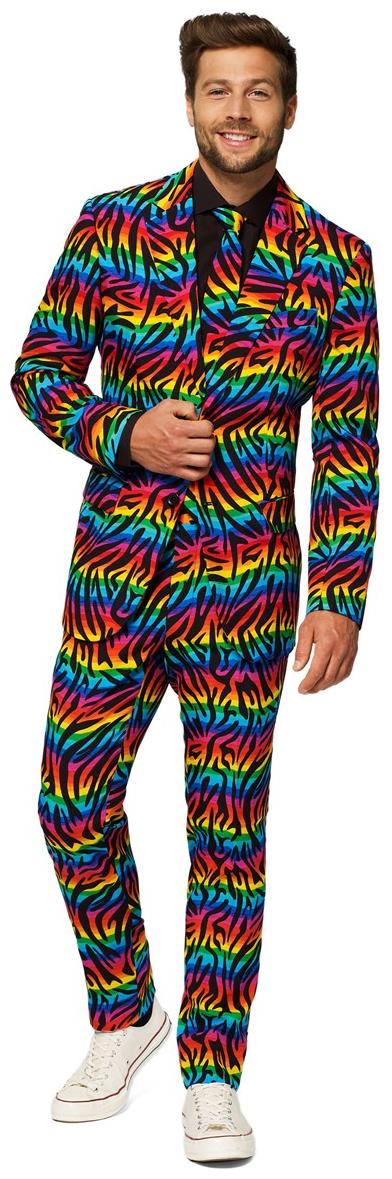Vibrant OppoSuits Men's Wild Rainbow Suit for Pride Festivals Parties and Celebrations