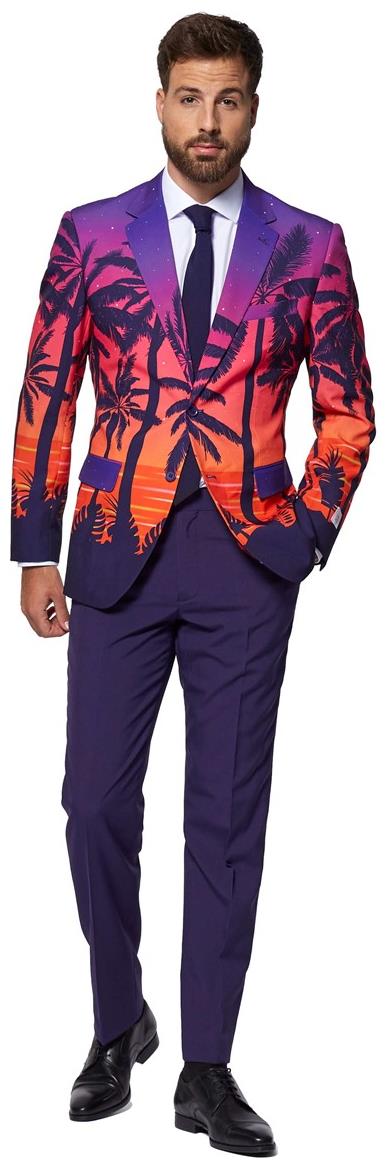 OppoSuits Suave Sunset Men's Suit for Tropical Parties Events and Casual Celebrations