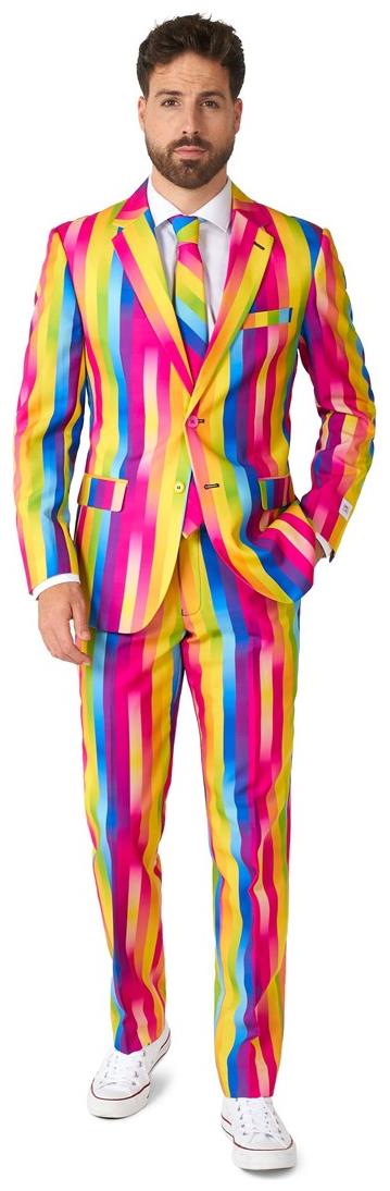 Vibrant OppoSuits Men's Rainbow Glaze Suit for Parties Weddings and Celebrations