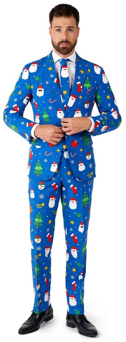 Festive OppoSuits Men's Suit in Blue for Holiday Parties Christmas Events and Fun Celebrations